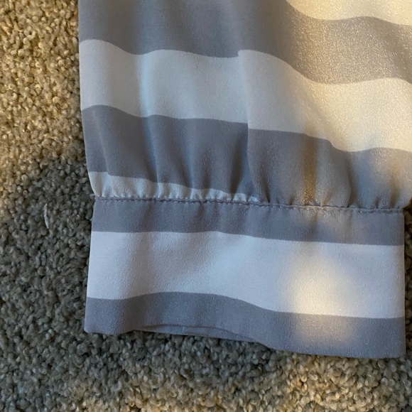 Violet & Claire Gray & White Striped Blouse - Picture 9 of 11